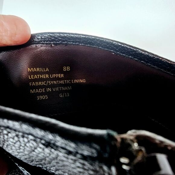 90s Lauren Ralph Lauren Mariella Pebbled Leather Two Tone Riding Boots Size 8 - Picture 6 of 9